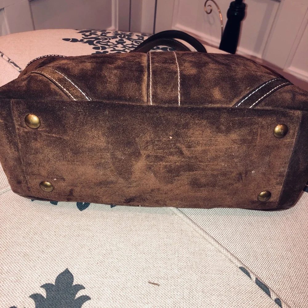 Coach Suede Brown Tote - Picture 3 of 10